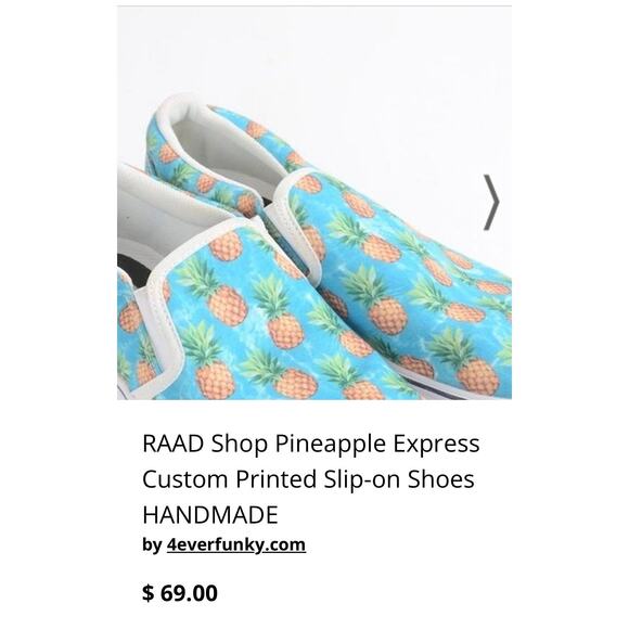 NWOB RAAD Pineapple Express Custom Printed Slip Ons - Picture 7 of 7